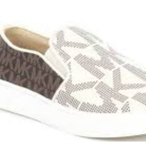Michael Kors Little Girl's Jem Castro Logo Print Slip-on Shoes Size 11 GUC